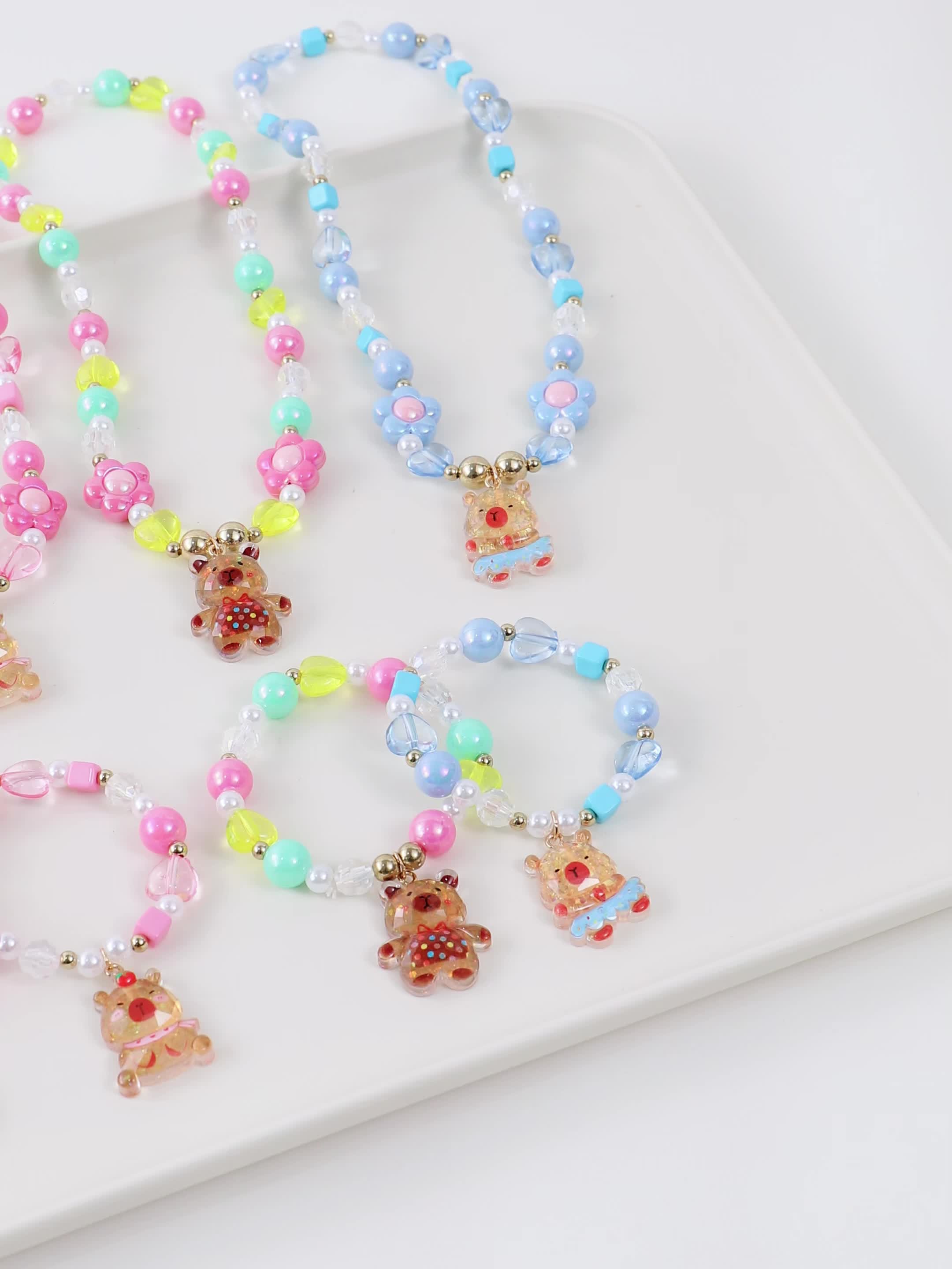 2pcs Qpeach Capybara Bracelet & Necklace Set